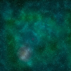 fondo espacial cósmico con estrellas nebulosas cielo verde
