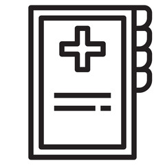Medical history outline style icon