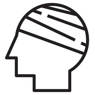 Head Injury Outline Style Icon