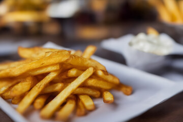 french fries, a popular fast food item, fatty meal