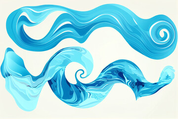 Fototapeta na wymiar Abstract water splashes, sea or ocean waves, swirls, fountain.