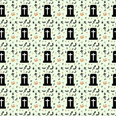Obraz na płótnie Canvas Happy halloween seamless pattern vector party invitation background