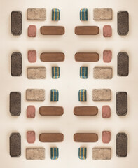 old vintage eraser on old paper