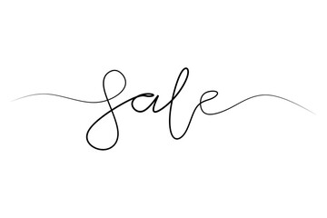 Sale handwritten inscription. Sale  hand drawn lettering vector illustration. one line drawing of phrase. modern design eps10