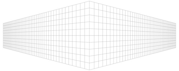 walls in perspective, black lines grid background. architectural drawing