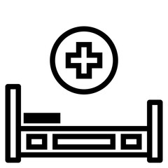 Obraz premium Bed outline style icon