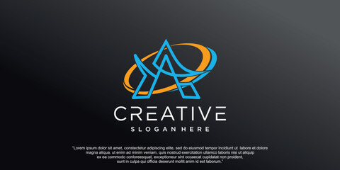 Letter A logo with creative abstract concept Premium Vector
