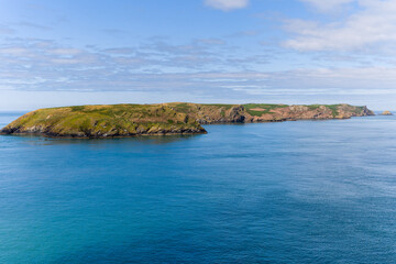 The marine and wildlife reserve of Skomer Island off the west coast of Wales, UK