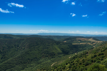 birdview of the landscape in the ardeche