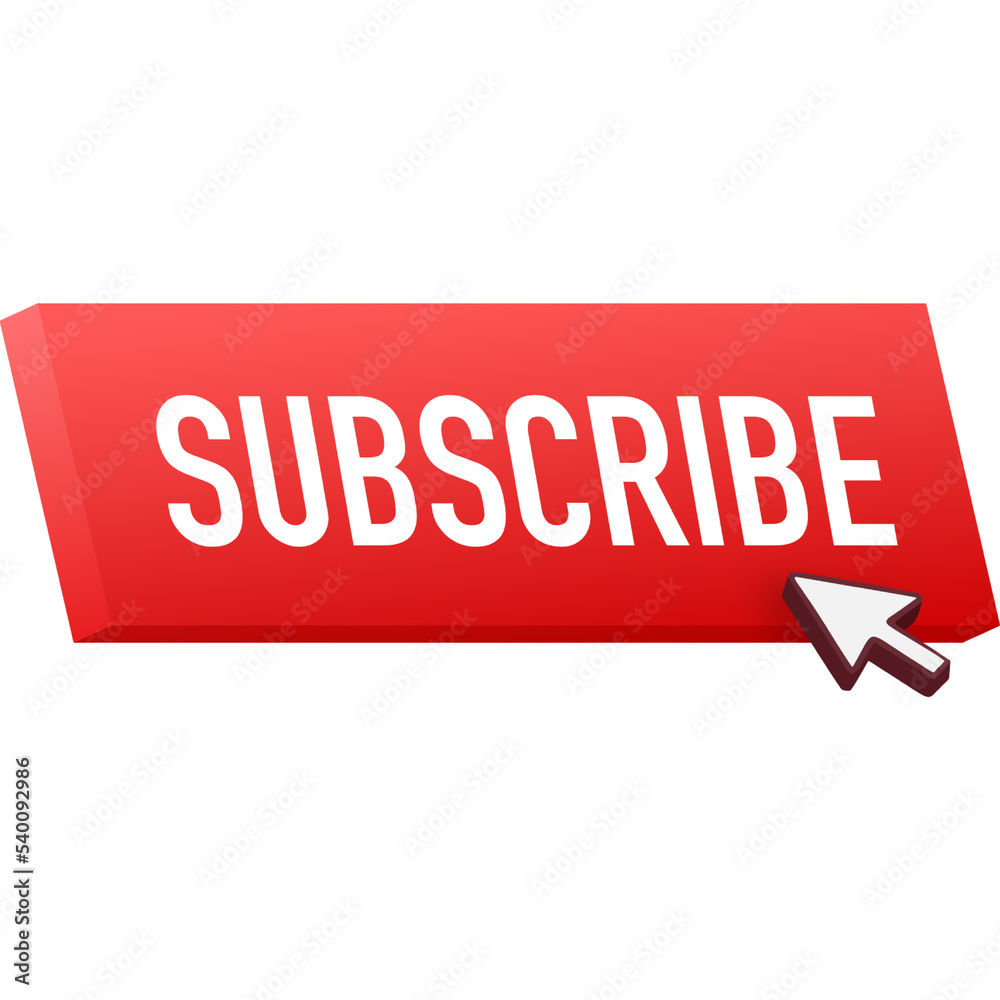 Poster Subscribe button for marketing design. Live streaming button. Vector concept. Live stream logo.