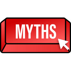 Myths facts button. Facts, great design for any purposes. Vector stock illustration.