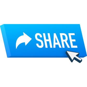 Share button, great design for any purposes. White background. Cartoon vector illustration. Arrow vector icon.