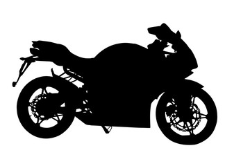 Obraz premium Side Profile of Motorbike Silhouette