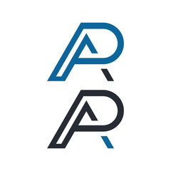 Letter R logo. RA, AR monogram