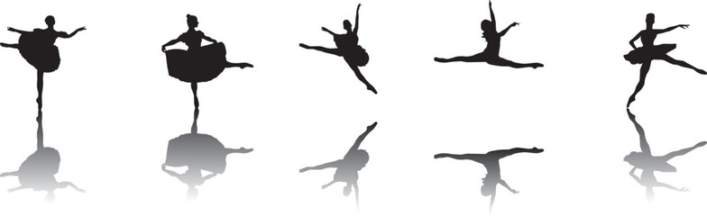 Fototapeta na wymiar ballet dancer silhouettes