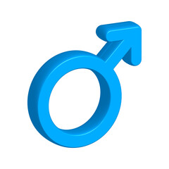 Men and women 3D symbol. Gender icon. Vector stock illustration.