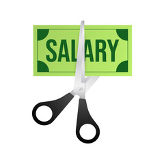 Salary cut green image. Business concept. Business icon. Flat design