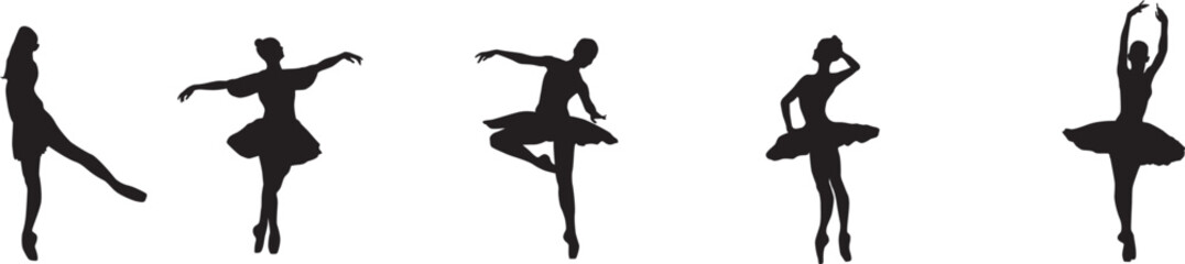 Fototapeta na wymiar ballet dancer silhouettes