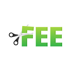 Fee scissors icon isolated on white background. Vector icon.