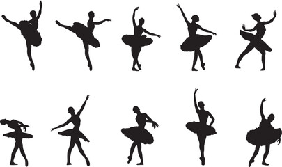 Naklejka na ściany i meble ballet dancer silhouettes