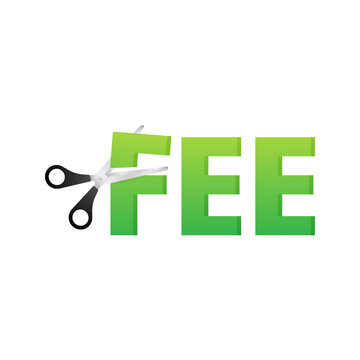 Fee scissors icon isolated on white background. Vector icon.