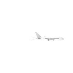 Fototapeta na wymiar Airplane with label free shipping, E-Commerce, Air Craft. Vector stock illustration.