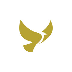 Dove logo icon Vector. Abstract Flying dove logo elegant silhouette design vector Line art style