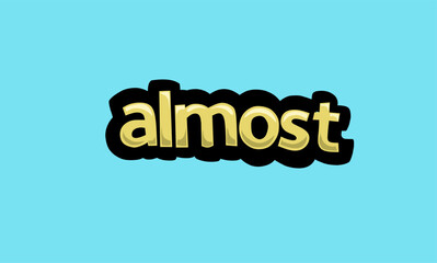 ALMOST writing vector design on a blue background