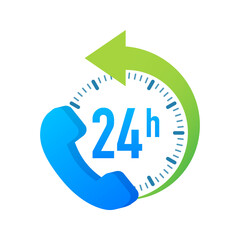 24-7 service concept. 24-7 open. sketch icon. Support service icon. Vector stock illustration
