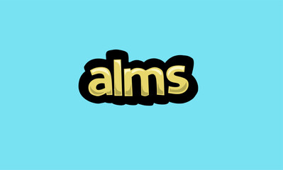 ALMS writing vector design on a blue background