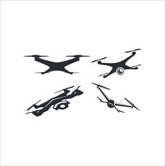 set of drone logo vintage vector illustration template icon graphic design. bundle collection of various sky drone sign or symbol