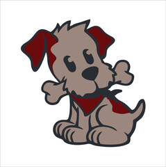 Beautiful cartoon dog Free Vector