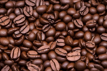 a photo of roasted coffee beans, popular drink ingredient