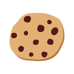 simple cookie with chocolate chips and shadow