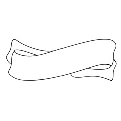 Abstract flat outline empty banner illustration. Ribbon heraldy silhouette on transparent background. Conceptual design for poster, banner, invitation