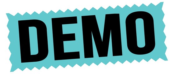 DEMO text written on blue-black stamp sign.