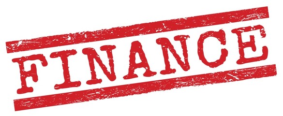 FINANCE text on red lines stamp sign.