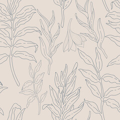 Obraz premium Elegant seamless pattern with flowers in powder palette. Wedding flower pattern
