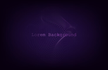 Abstract dark Geometrical Background Connection structure. Science background. Connecting dots and lines. Big data visualization and Business .Vector illustration. music wave . purple background