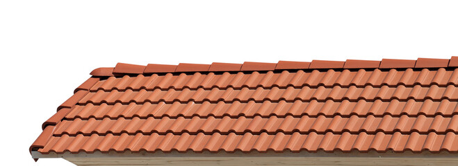 Roof tiles isolated on white background - 540098794