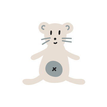 Boho soft toy mouse. Boho Baby Nursery Scandinavian Neutral Decor Element. Baby Shower Minimalist Clipart for Newborn