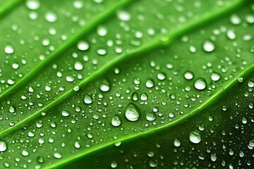 Fototapeta na wymiar green leaf with drops of water