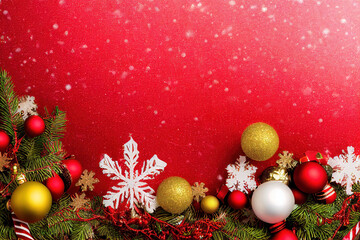 Christmas decor background with place for text, xmas greeting card