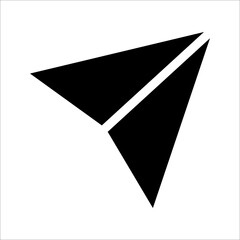 Vector illustration of a paper airplane icon symbol, on a white background.