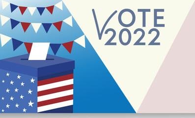 voting box and usa vector patriotic background.