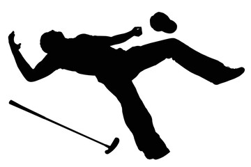 Disgusted Angry Golfer Series - Missed Put Player on Back on Green