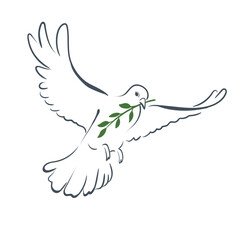 Peace dove with olive branch