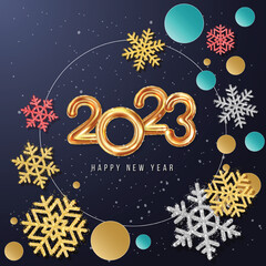 2023 New Year. 2023 Happy New Year greeting card. 2023 Happy New Year background.