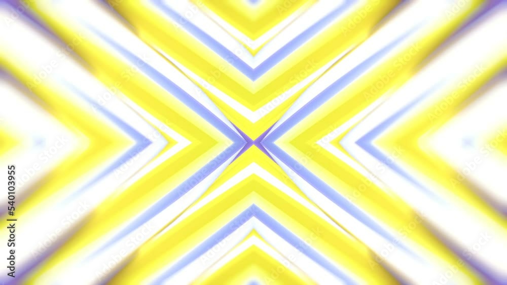 Poster Kaleidoscopic pattern of swirling geometric shapes. 3d rendering loop animation