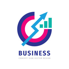 Infographic business concept logo.  Finance technology sign. Stock exchange market symbol. Corporate identity. Vector illustration. 